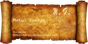 Matyi Ibolya névjegykártya